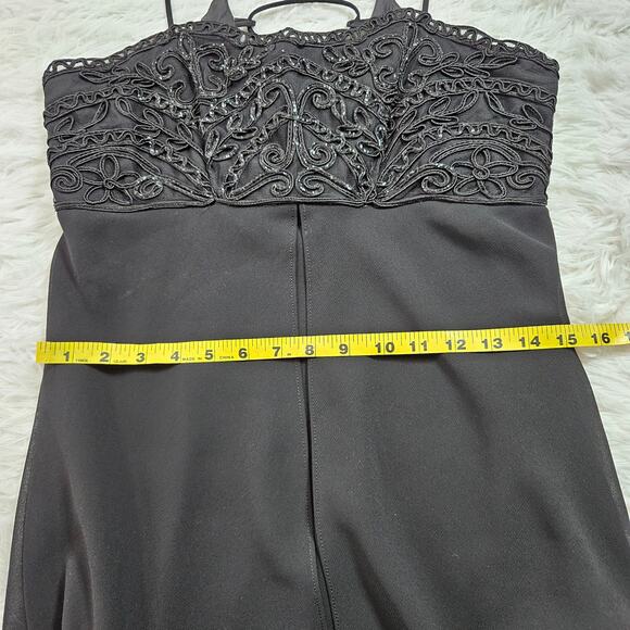 Sheena Y2K Embroidered Lace Up Back Whimsigoth Vampy Babydoll Midi Dress Sz L - Picture 10 of 10